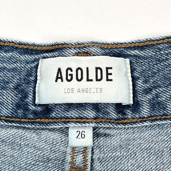 AGOLDE Valeria High Rise Wide Leg Jeans Temor Medium Wash Size 26 - Picture 4 of 6